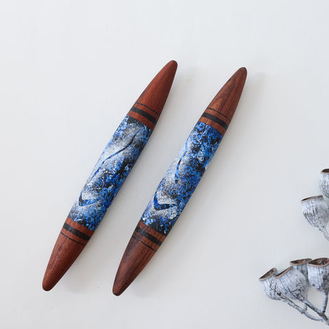 Clapsticks - hand carved and painted