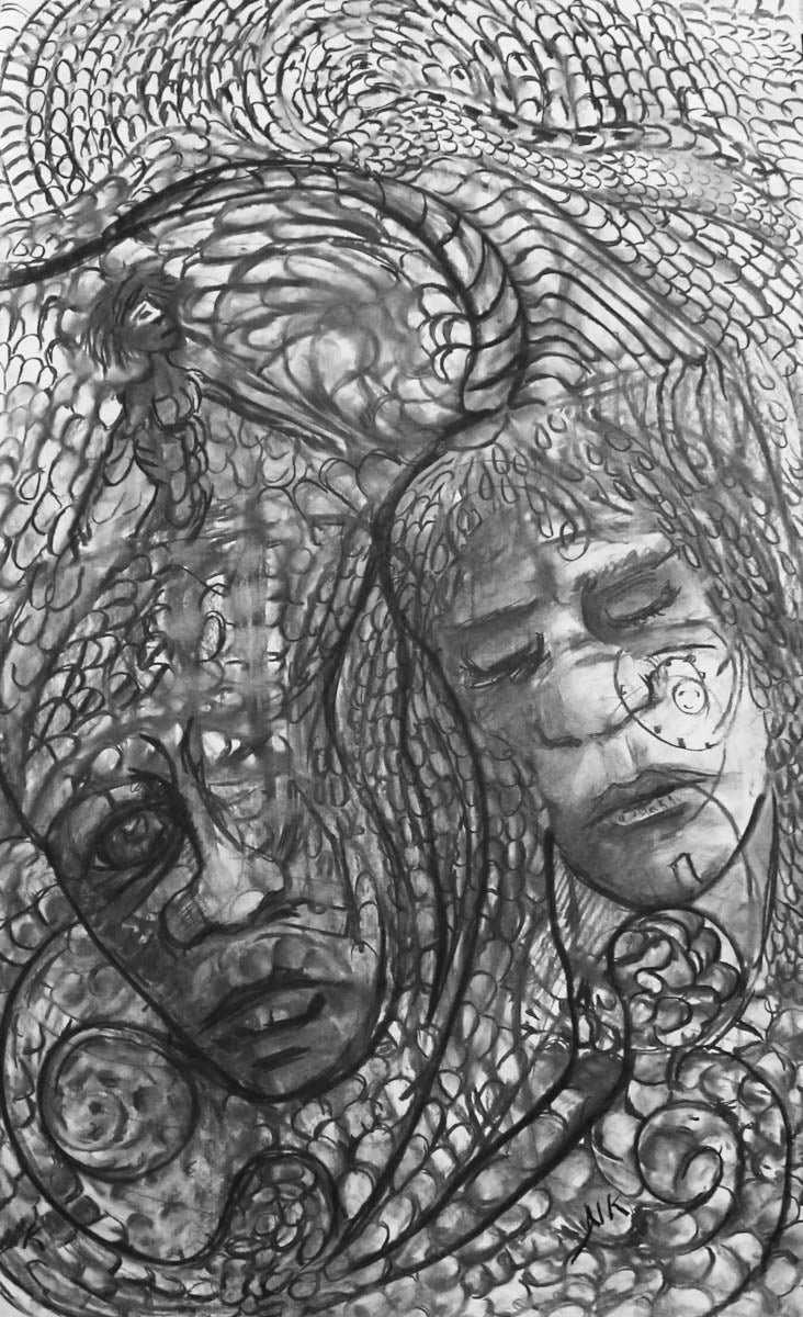 Charcoal artwork by NIck Kupetsky Baluk Arts