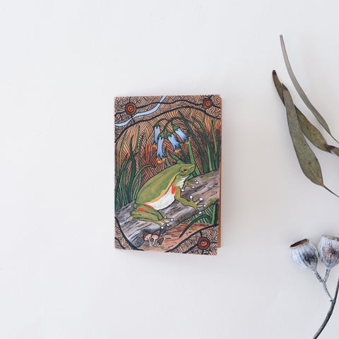 Handpainted Card - Leaf Green Tree Frog