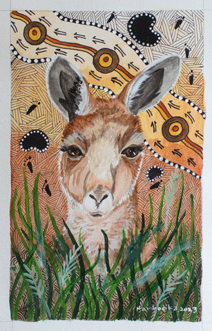 Watercolour and fine liner- Kangaroo