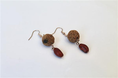 Ininti Seed and Quandong Seed Earring in Red (extra long)