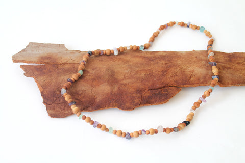 Yakka Beads and Fluorite Crystal Necklace